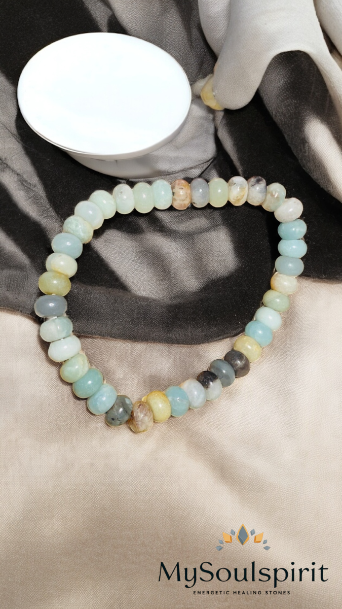 AMAZONIT Button-Armband - Umfang ca. 17 cm