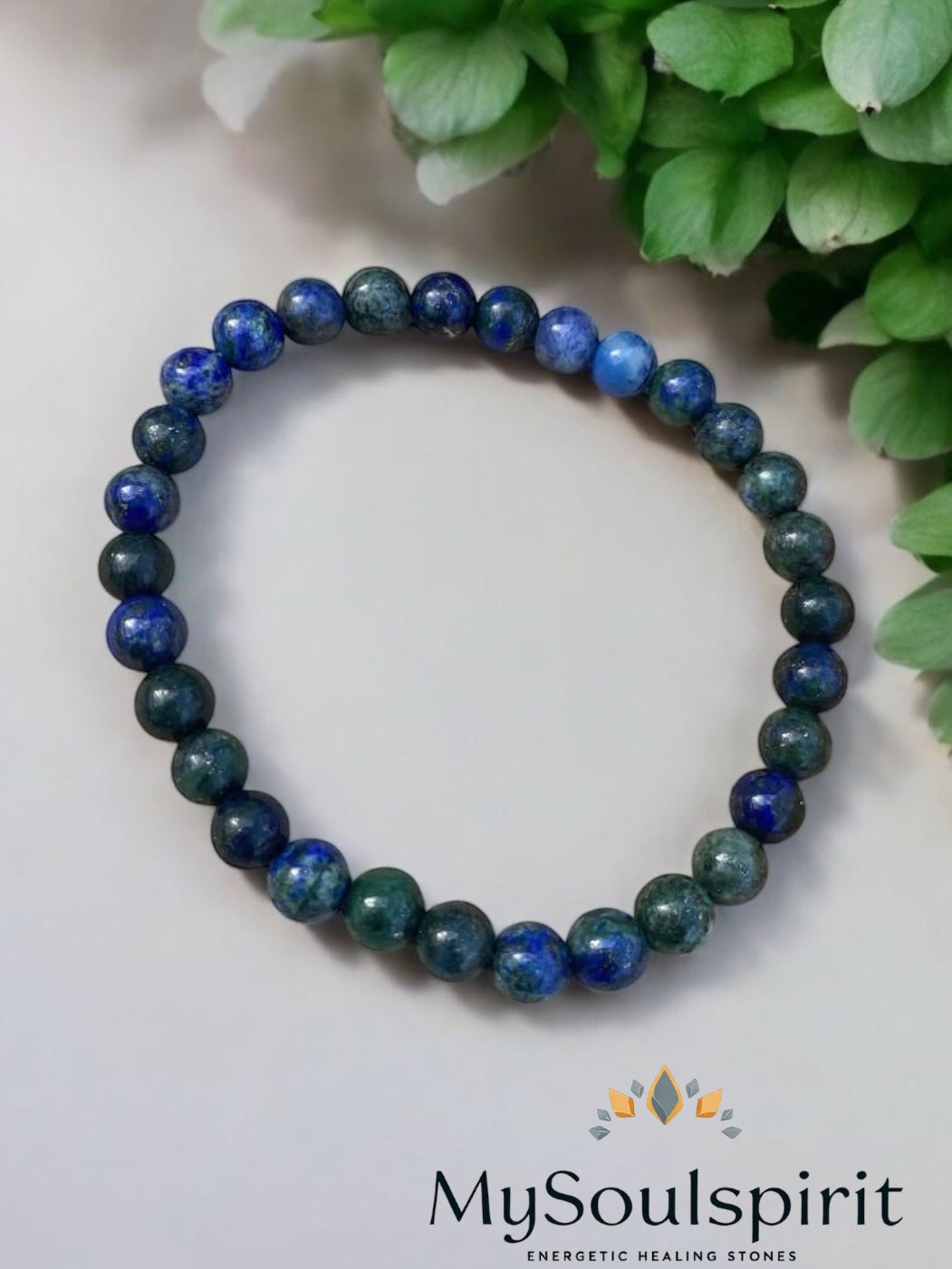 AZURIT - CHRYSOKOLL Armband mit 6 mm Perlen