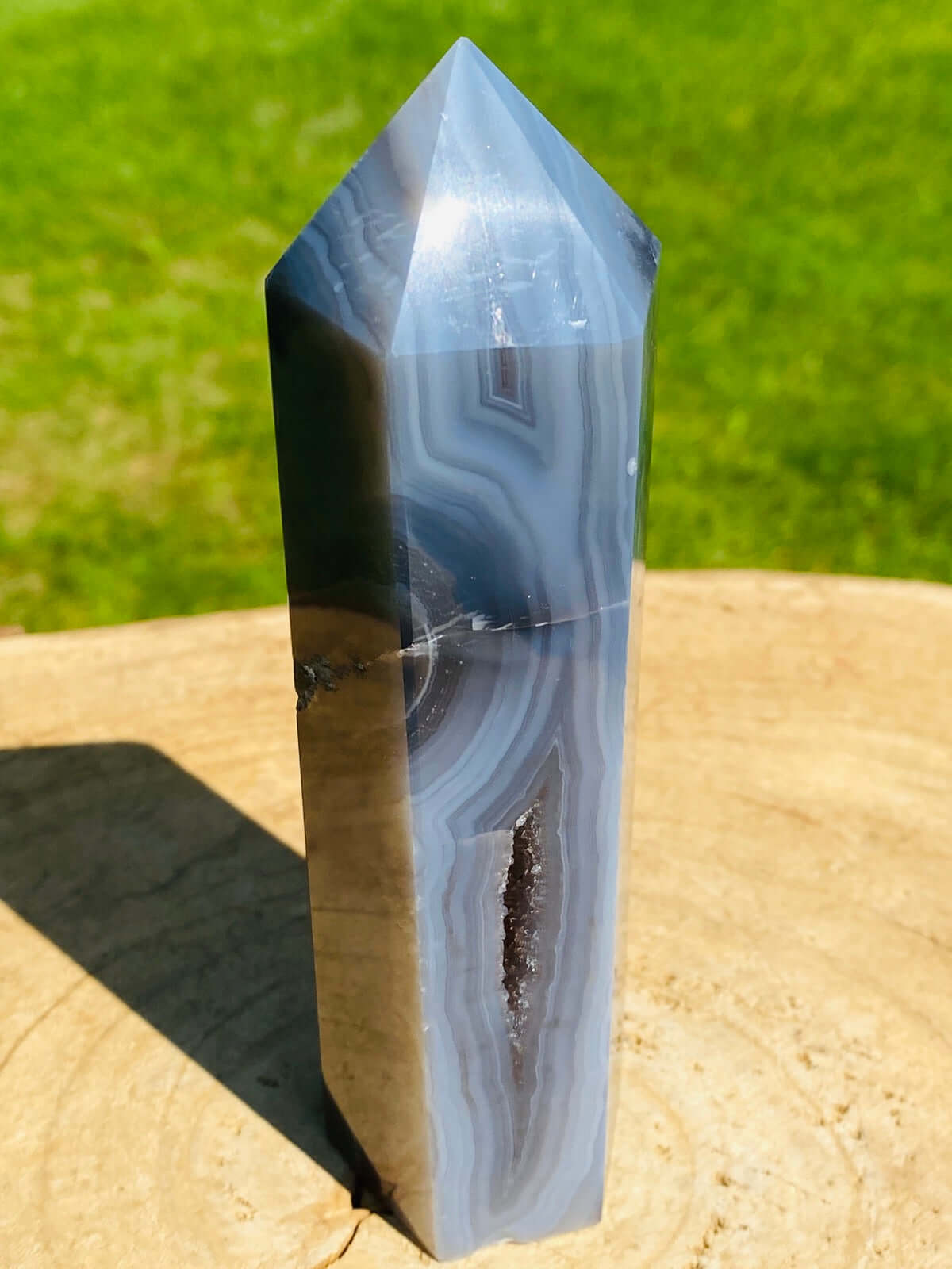 ACHAT Drusen - Kristall - Spitze 323 Gramm - Heilstein