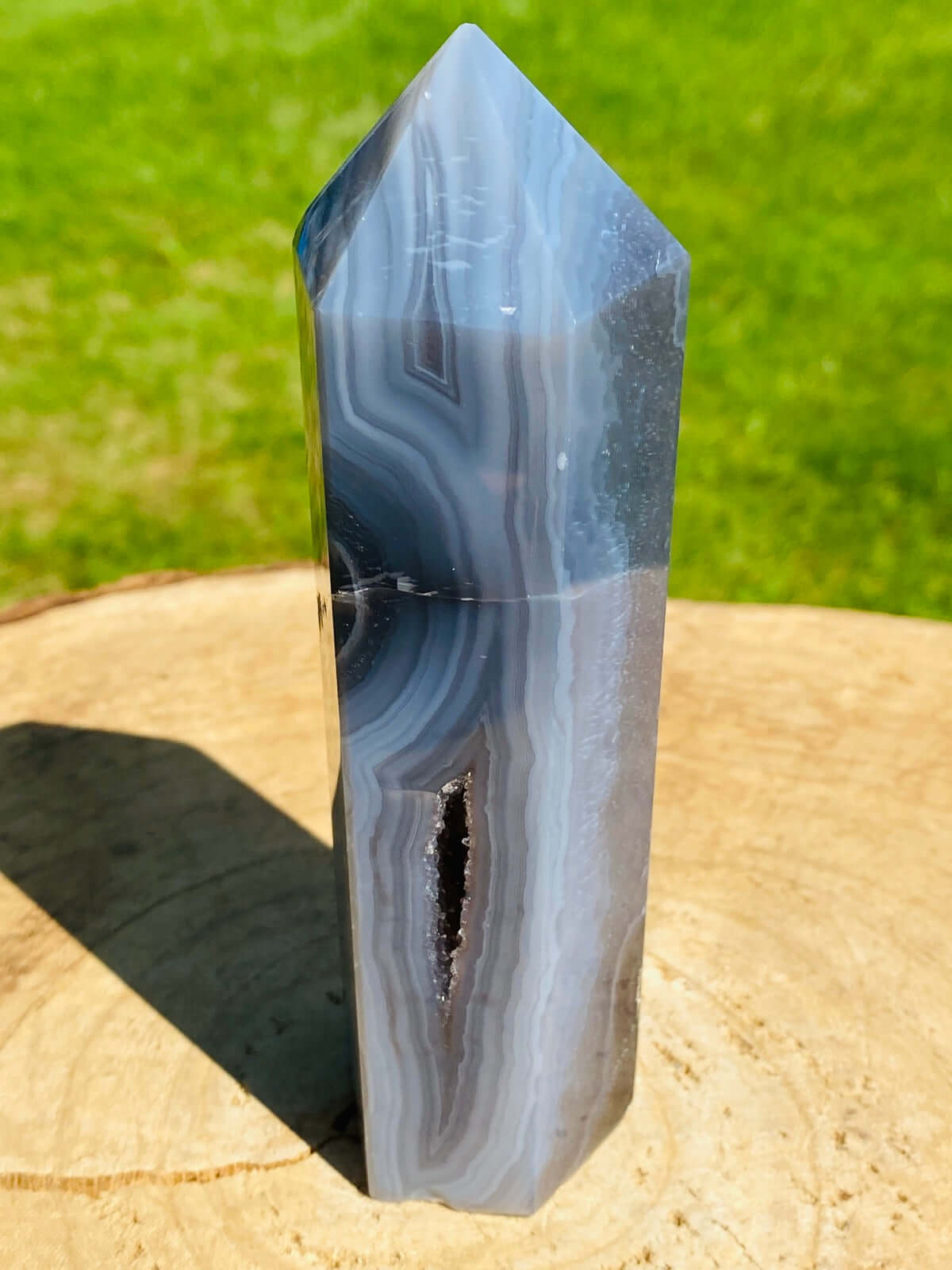 ACHAT Drusen - Kristall - Spitze 323 Gramm - Heilstein