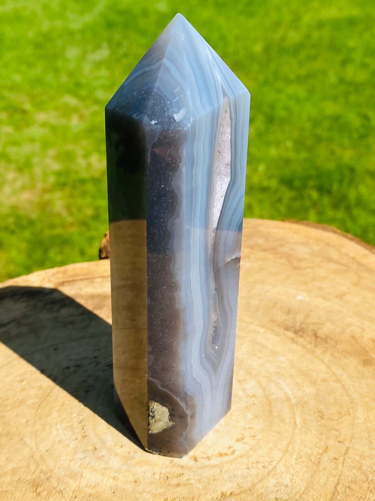 ACHAT Drusen - Kristall - Spitze 323 Gramm - Heilstein