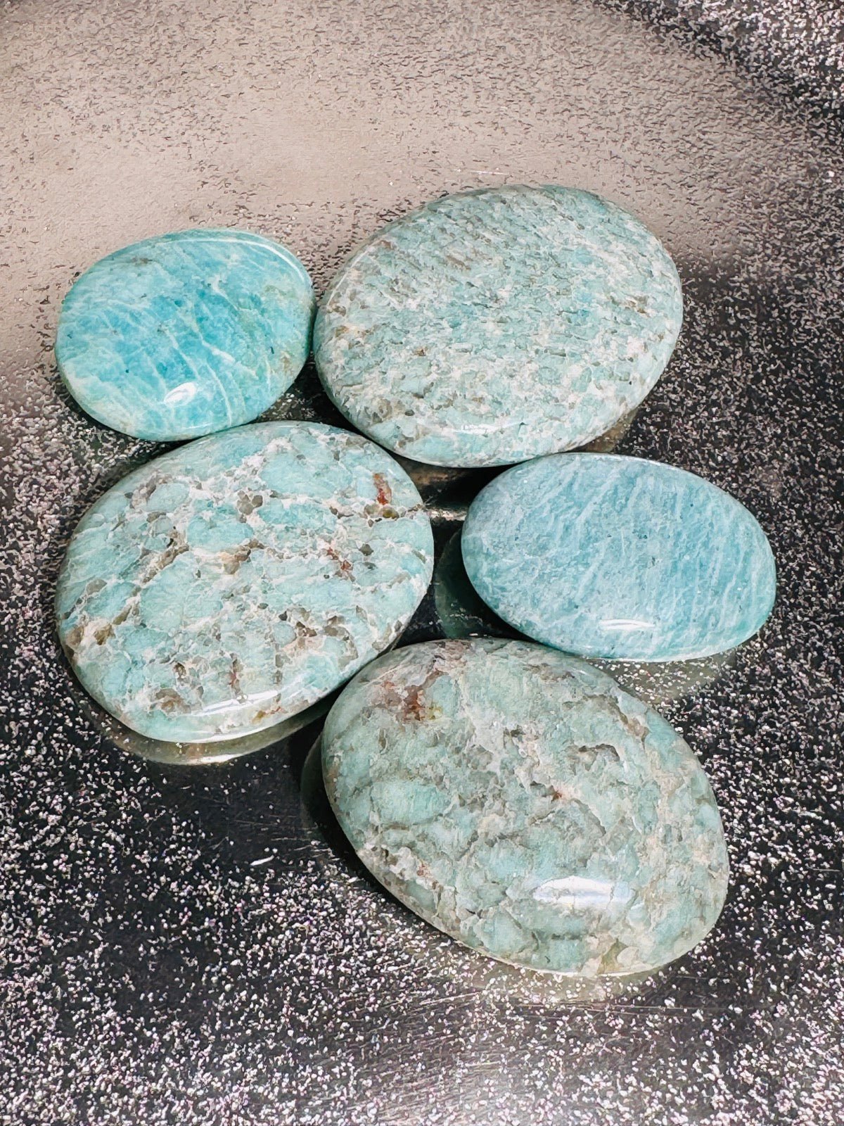 AMAZONIT Handschmeichler 2 Stück - Kristall