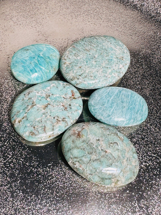 AMAZONIT Handschmeichler 2 Stück - Kristall