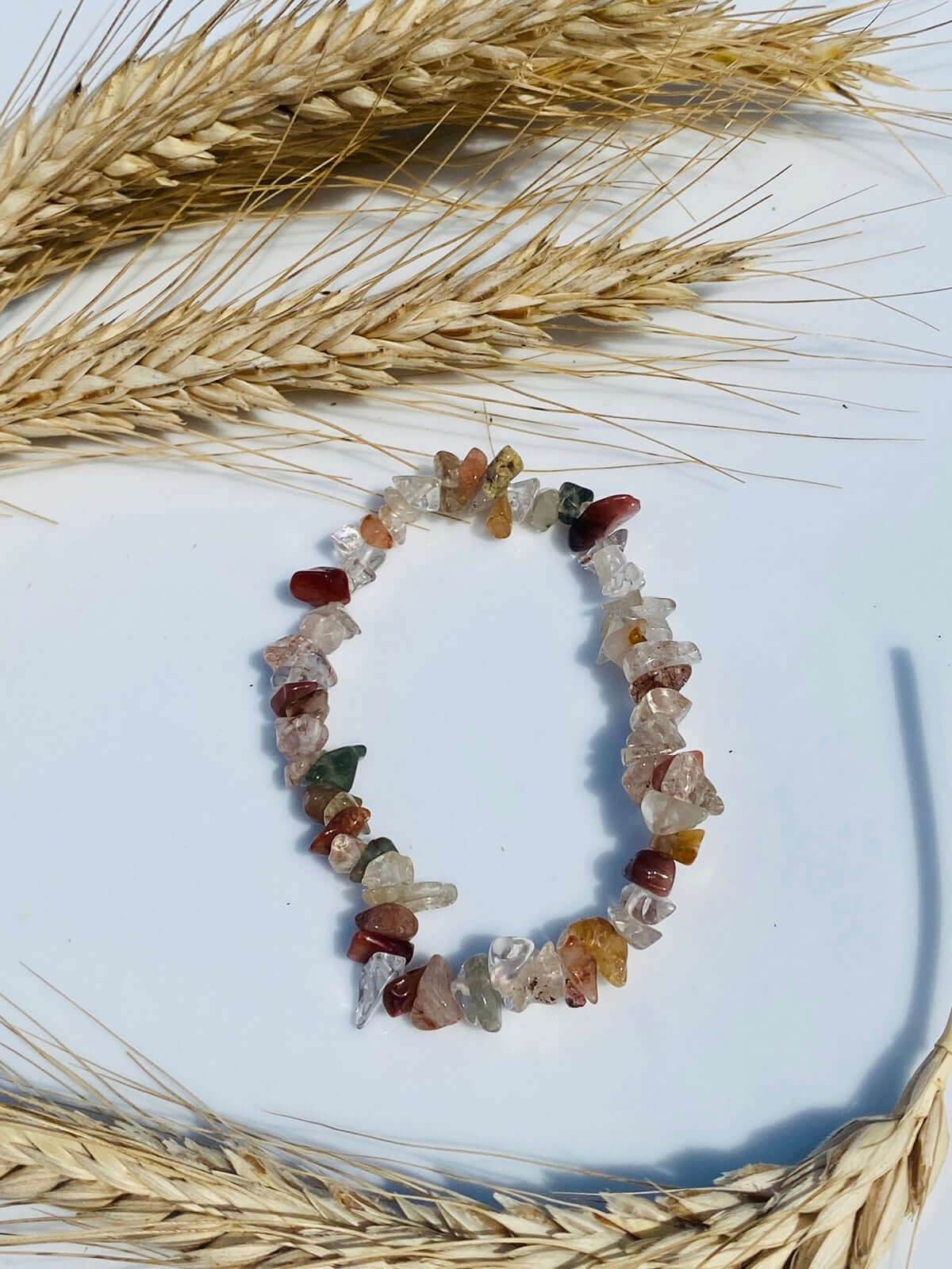 BERGKRISTALL mit Einschlüßen, Splitterarmband - Armband