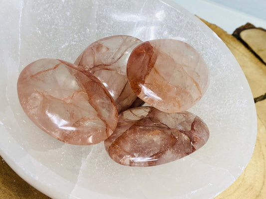 HÄMATOID / FEUERQUARZ Handschmeichler / Meditationssteine 100+ Gramm - Handschmeichler