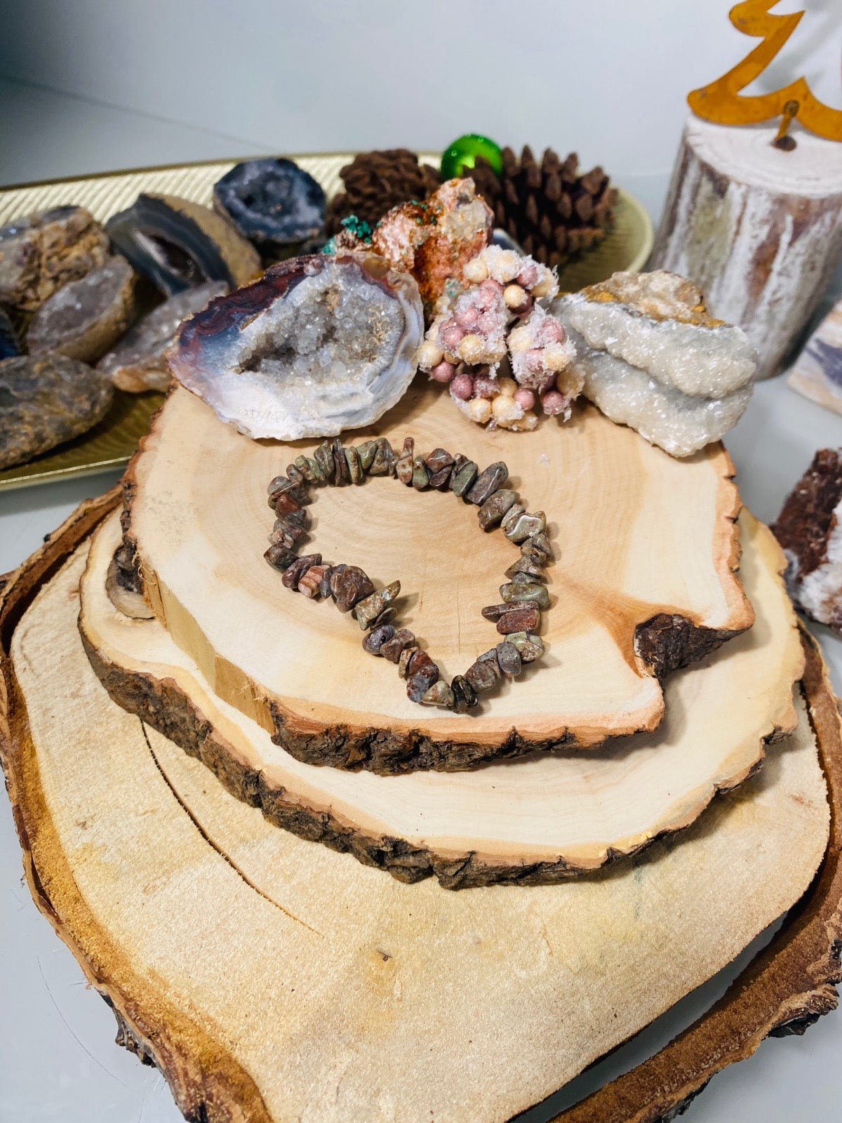 Jaspis Splitterarmband - 17 cm - Armband