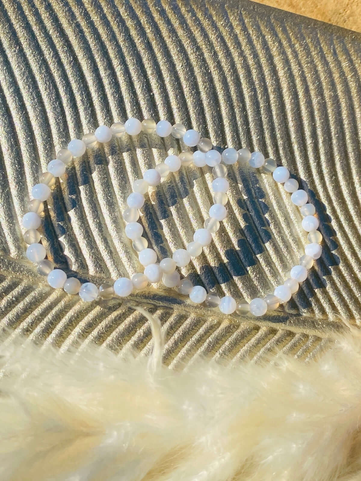 KINDERARMBAND blauer Chalcedon / Achat 4mm - Armband