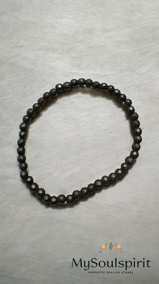 ONYX Armband matt 4 mm - 17 cm - facettiert