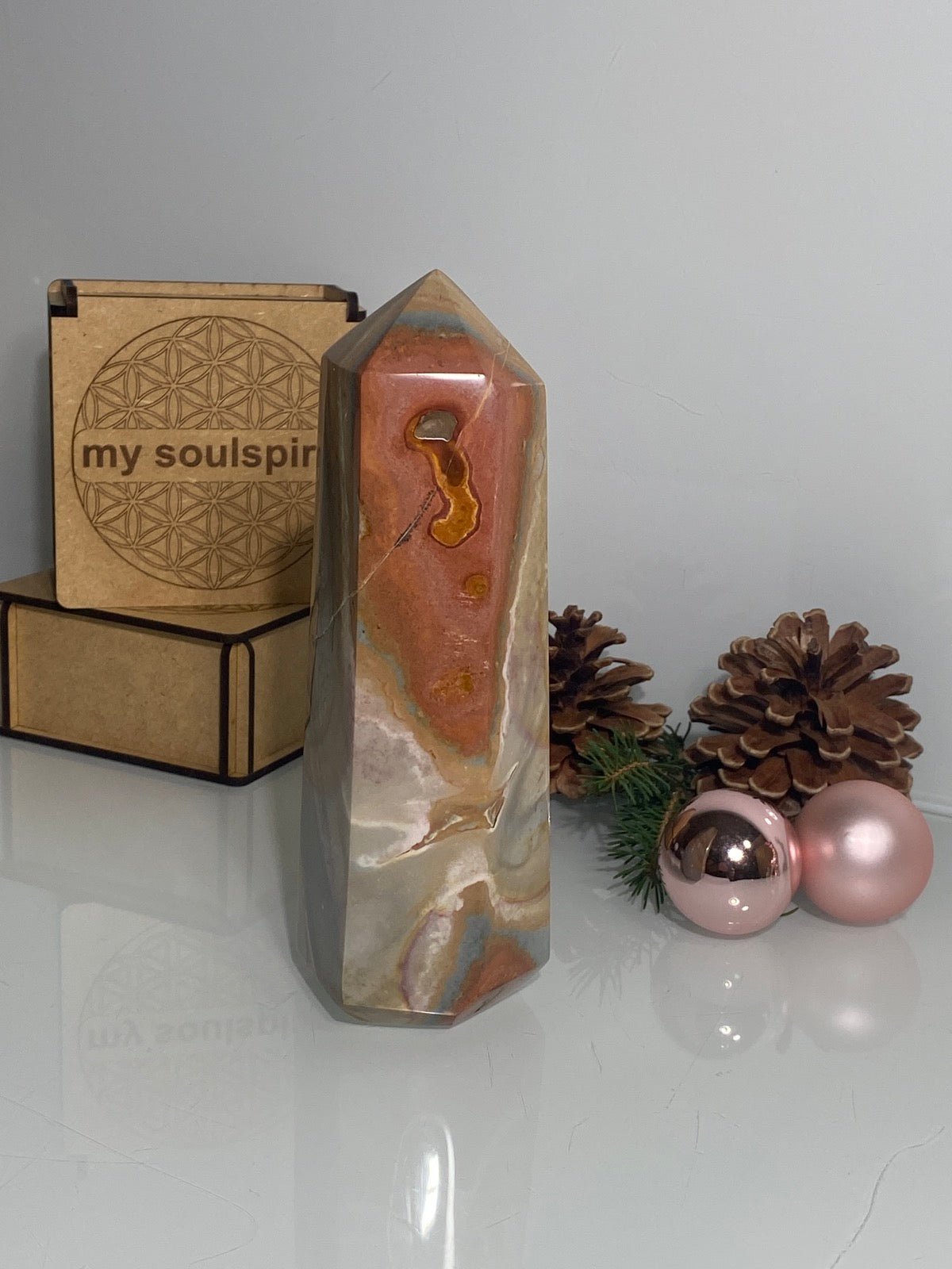 Polychrom JASPIS Turm 16 cm / Gewicht 713 Gramm - Heilstein