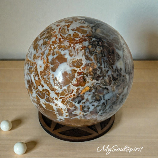 Ozean Jaspis Kugel - 660 Gramm - 8 cm (Unikat)