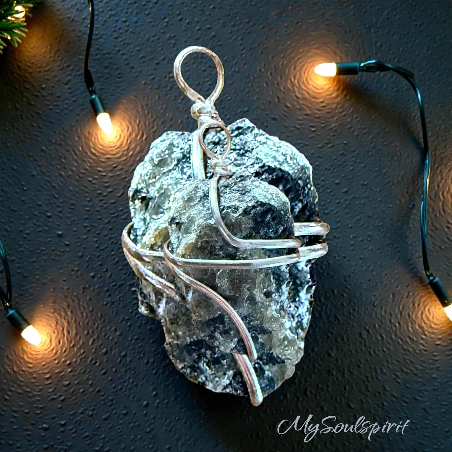 Labradorit Ketten Anhänger Rohstein eingewickelt