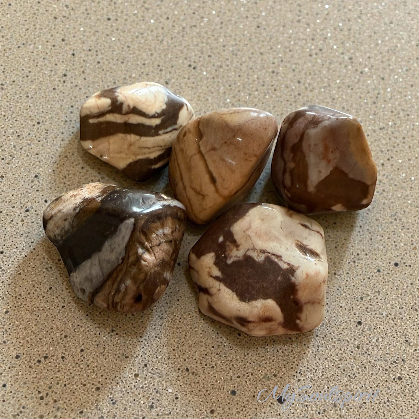 Cappuchino JASPIS Trommelsteine 3 Stück