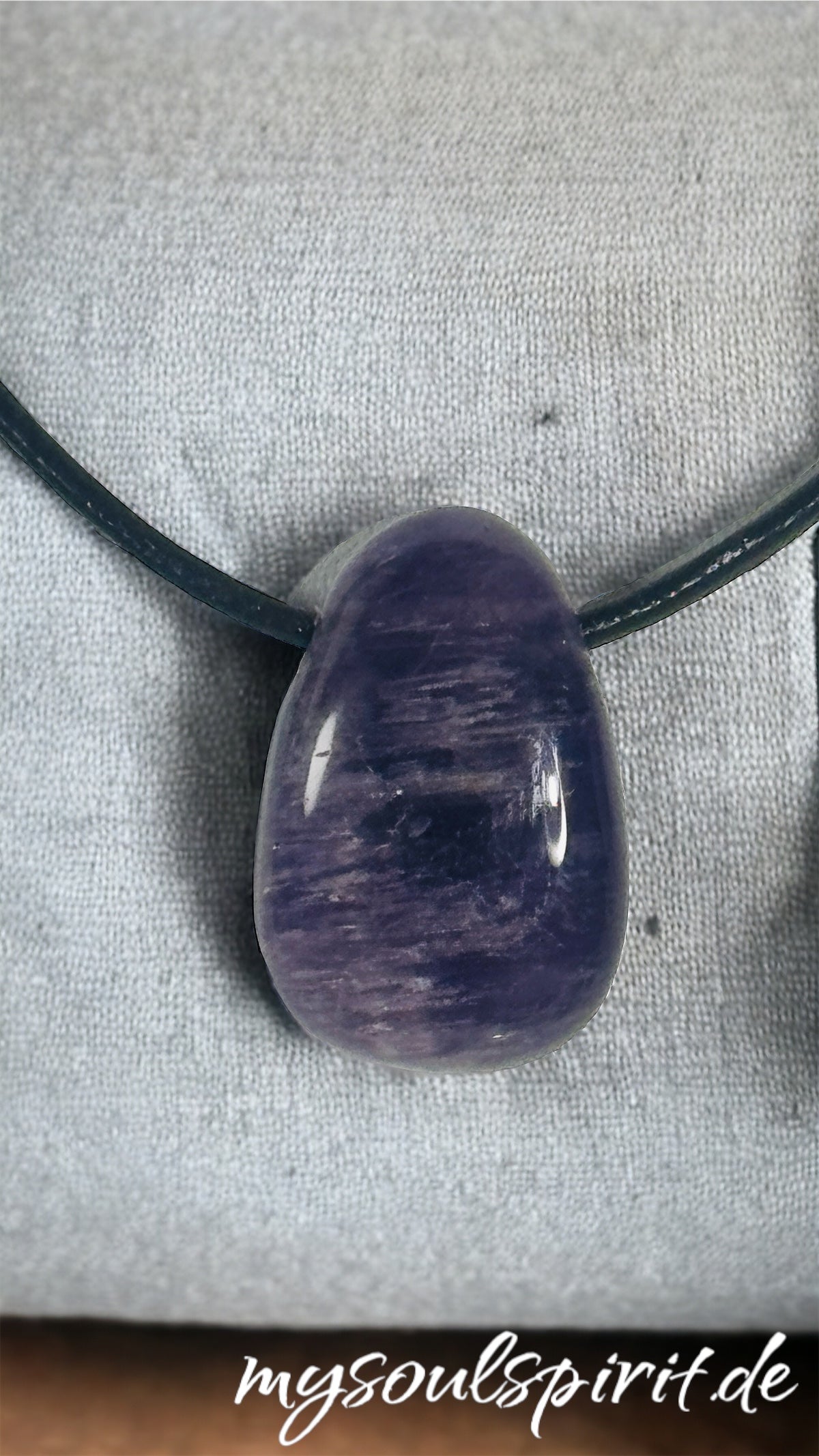 AMETHYST Drop Shape o płaskim kształcie ze skórzanym paskiem