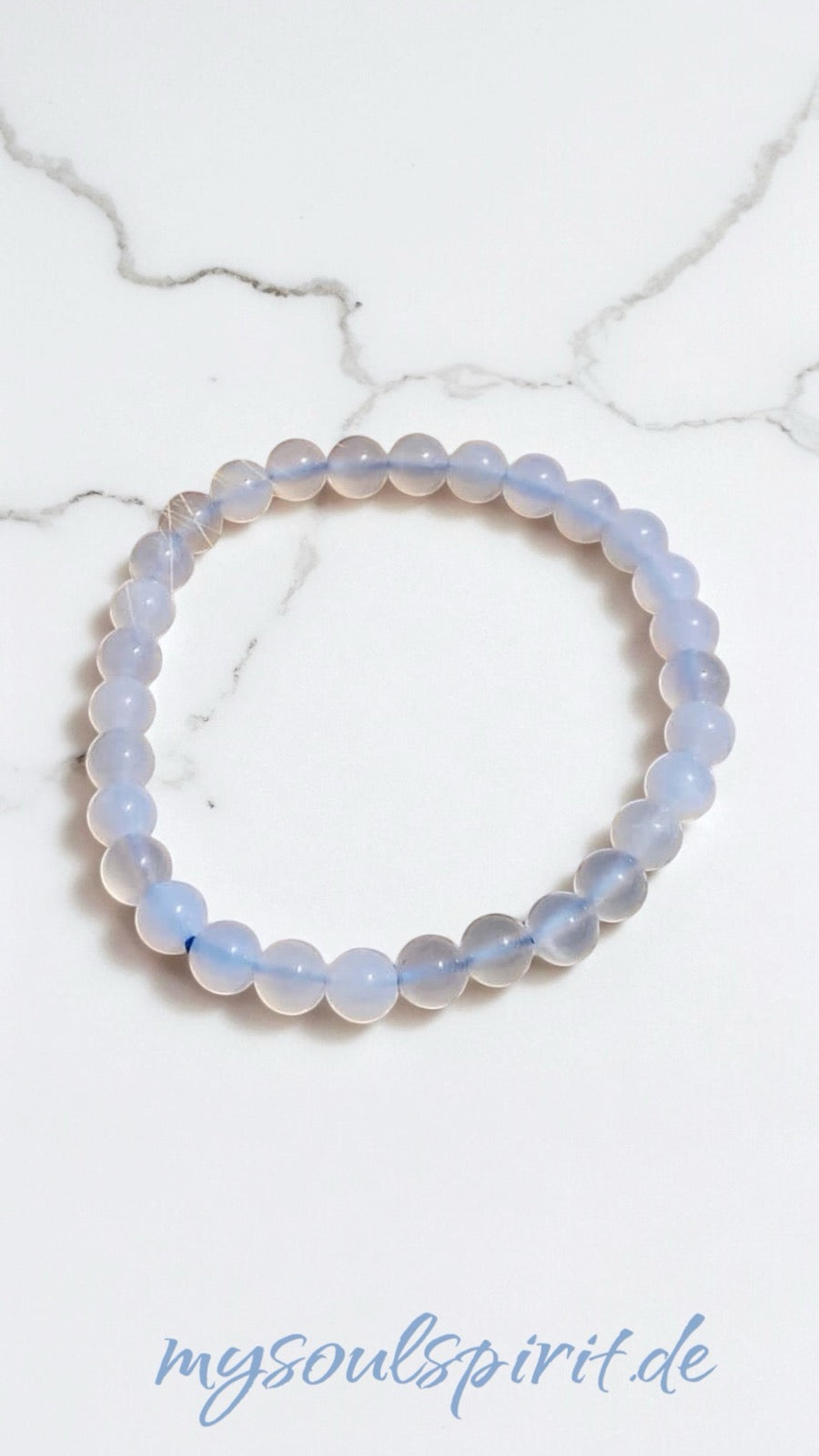 CHALCEDON blau Armband aus 6 mm Perlen