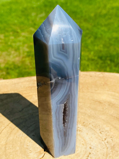 ACHAT Drusen - Kristall - Spitze 323 Gramm - Heilstein