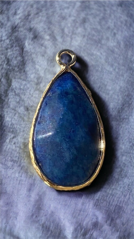 LAPISLAZULI Kettenanhänger mit vergoldeter Kette (Edelstahl)