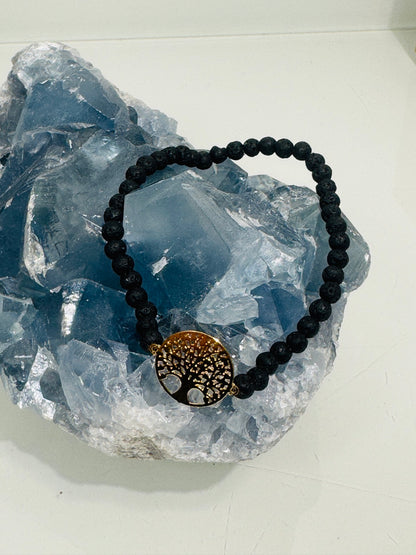 Lava Armband mit Lotusblume 4 mm