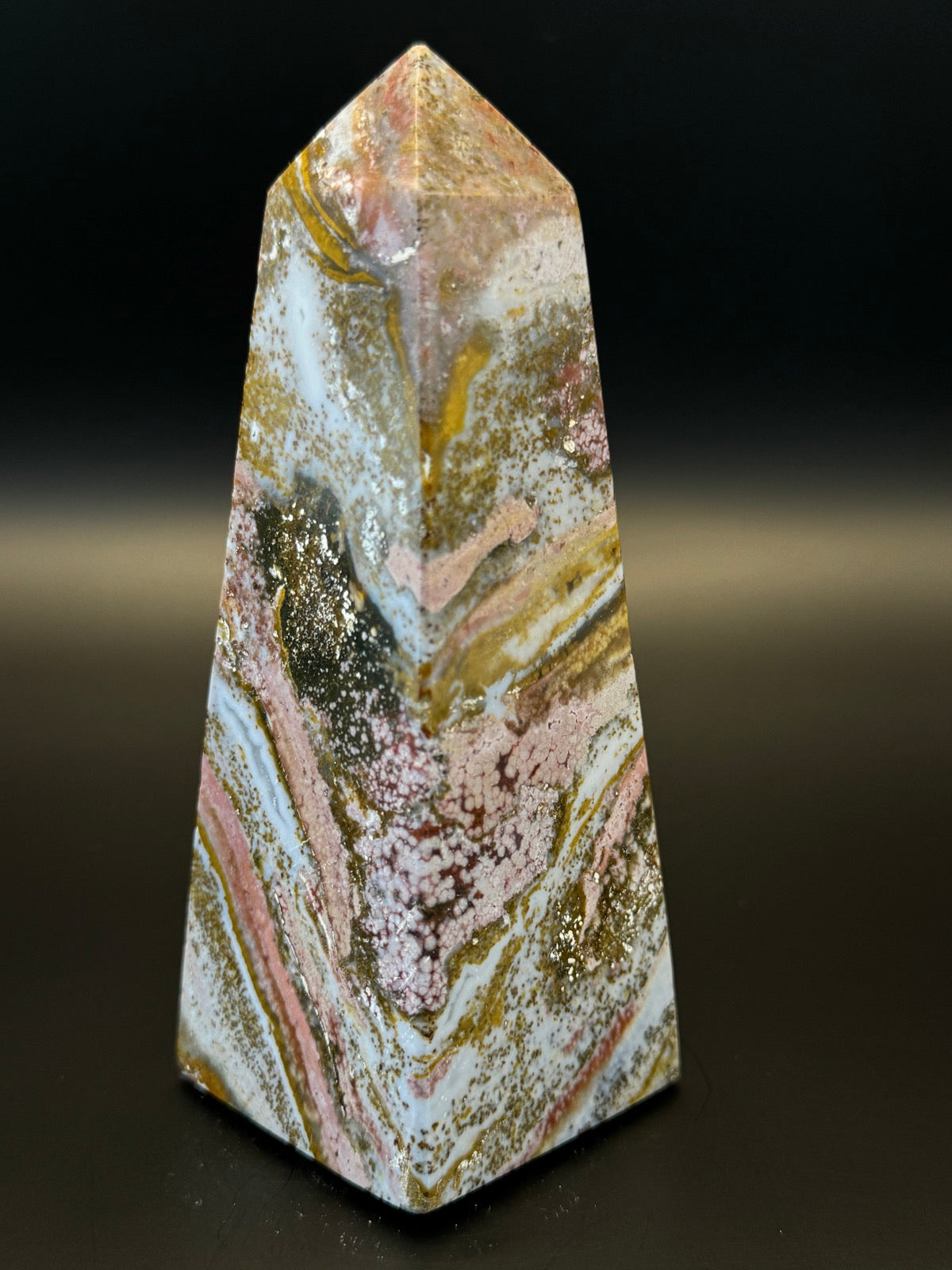 Ozean Jaspis Obelisk 11,9 cm 344 Gramm