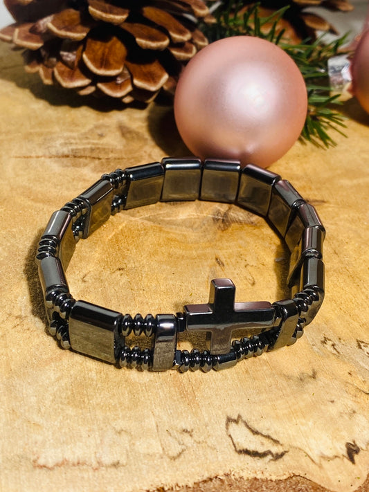 HÄMATIT Armband mit Kreuz